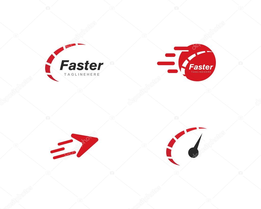 Faster Logo Template vector icon illustration design