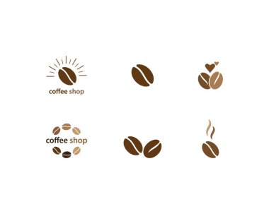 Kahve çekirdekleri Logo şablonu
