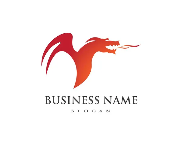 Modelo de logotipo de cor plana dragão — Vetor de Stock