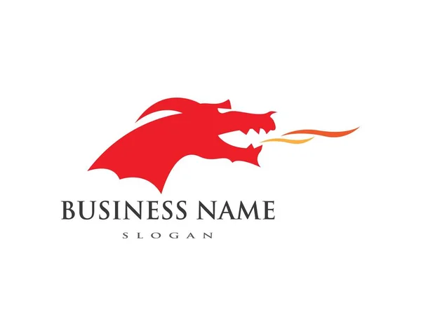 Dragon flat color logo template — Stock Vector