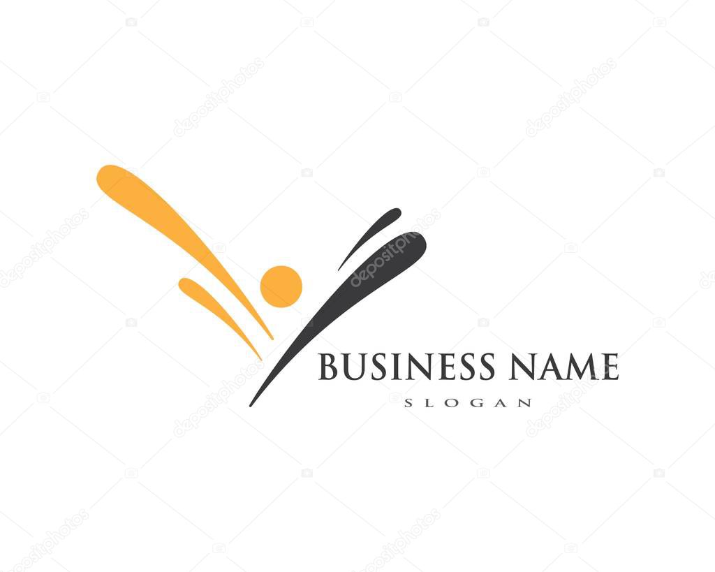 Human character logo sign Health care logo sign