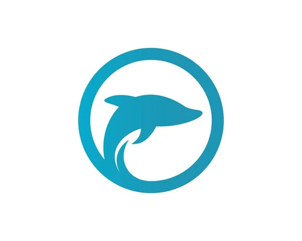 Delfin ikona logo wektor — Wektor stockowy