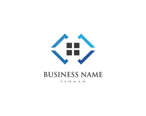 Eigenschap en bouw Logo ontwerp voor bedrijf — Stockvector