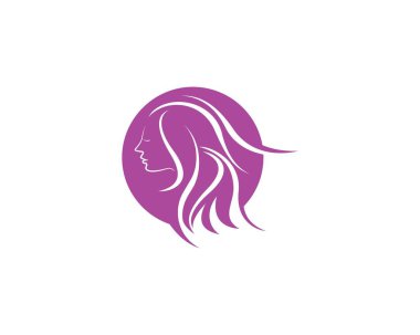 Güzel kadınlar siluet karakter Logo Şablonu ile karşı karşıya