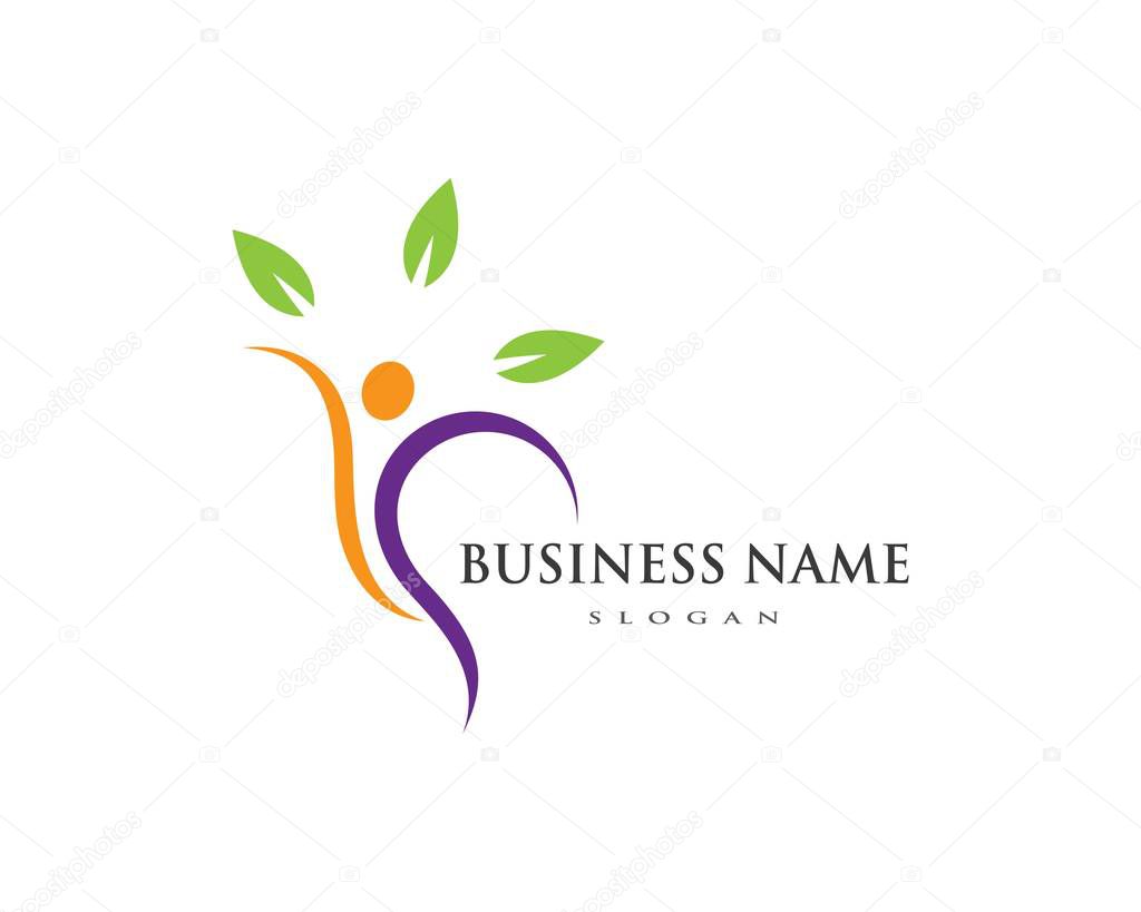 Human character logo sign Health care logo sign