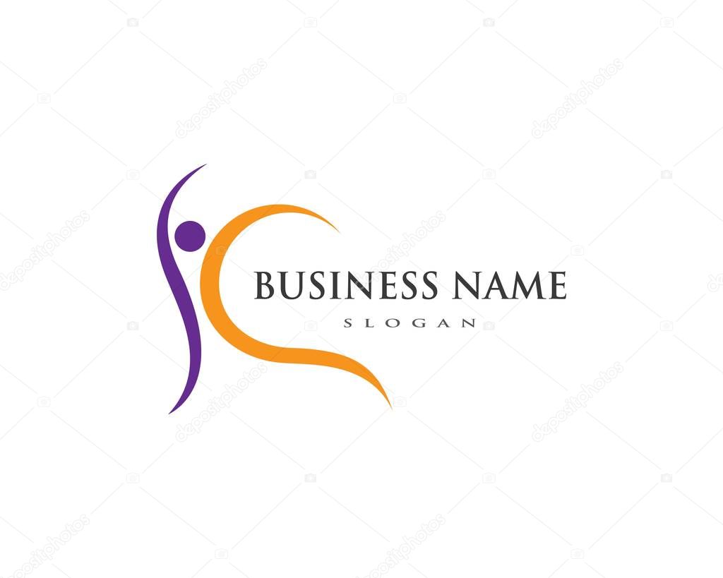 Human character logo sign Health care logo sign