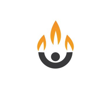 ateş alev logosu şablonu