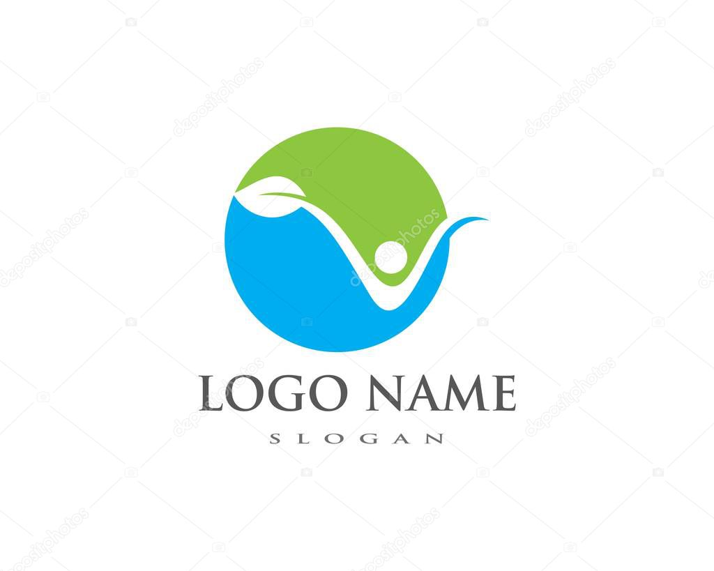 Human character logo sign Health care logo sign