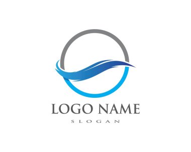 Su Dalgası sembolü ve simge logo şablonu 