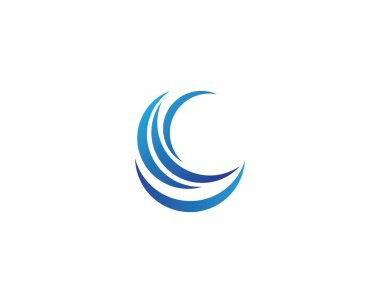 Su Dalgası sembolü ve simge logo şablonu