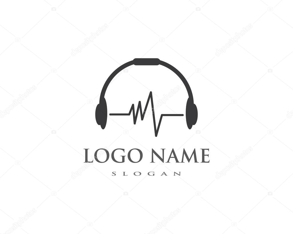 Sound wave ilustration logo vector icon template