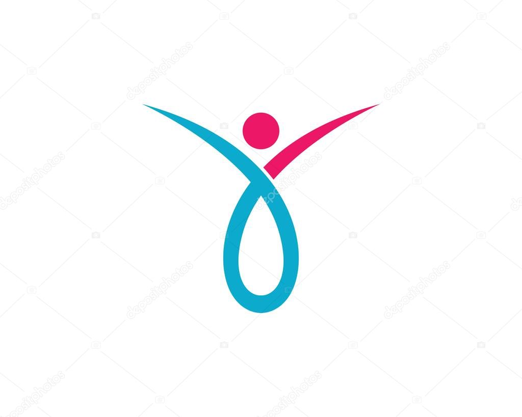 Human character logo sign Health care logo sign.