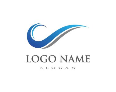 Su Dalgası sembolü ve simge logo şablonu 