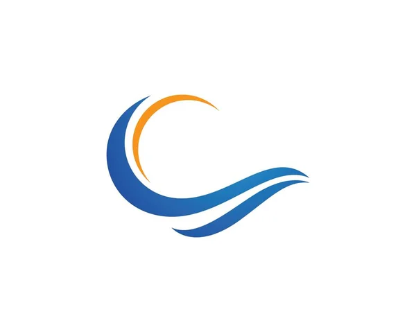 Vatten våg symbol och ikon logotyp mall — Stock vektor