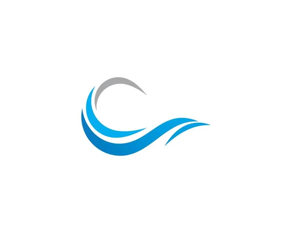 Acqua Onda simbolo e icona Logo Template — Vettoriale Stock