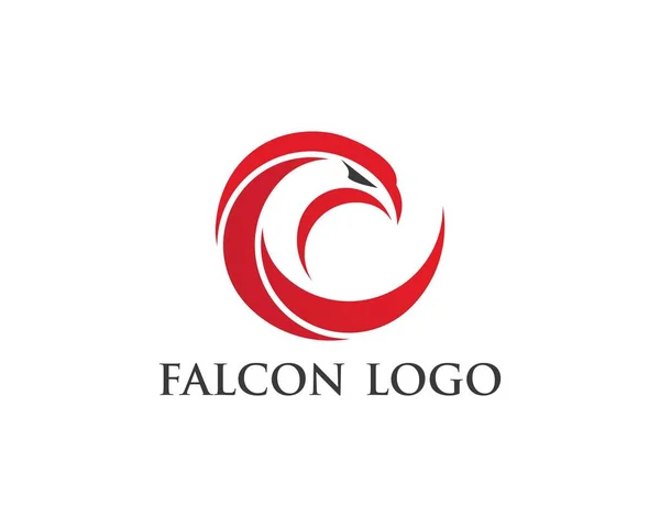 Plantilla de logo de pájaro halcón — Vector de stock