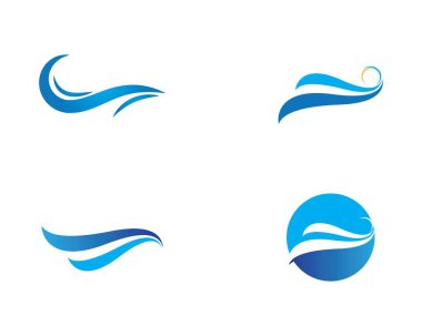 Su Dalgası sembolü ve simge logo şablonu 