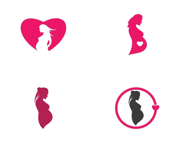 Kobiety w ciąży szablon ikona wektor — Wektor stockowy