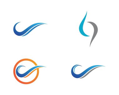 Su Dalgası sembolü ve simge logo şablonu