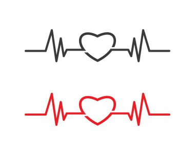 kalp beat çizgi vektör 