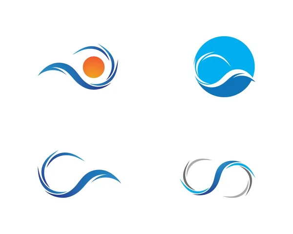 Símbolo de ola de agua e icono Logo Template — Archivo Imágenes Vectoriales