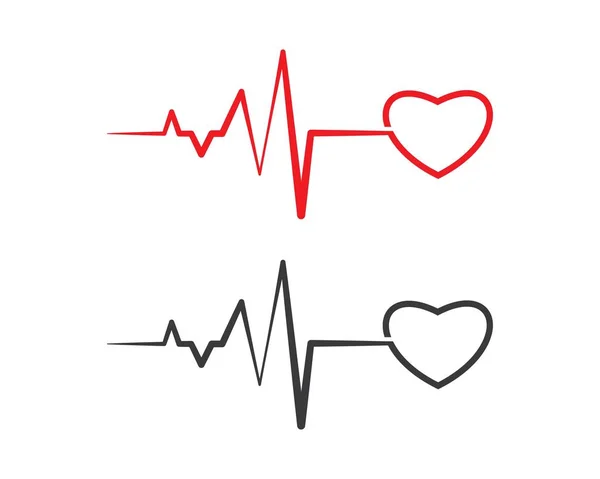 Kalp beat çizgi vektör — Stok Vektör