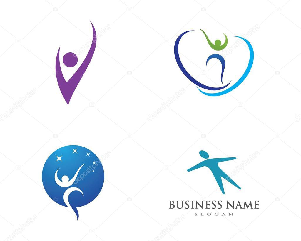 Human character logo sign,Health care logo
