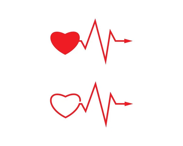 Corazón latido línea vector — Vector de stock