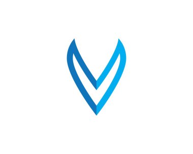 V harfi logo şablonu