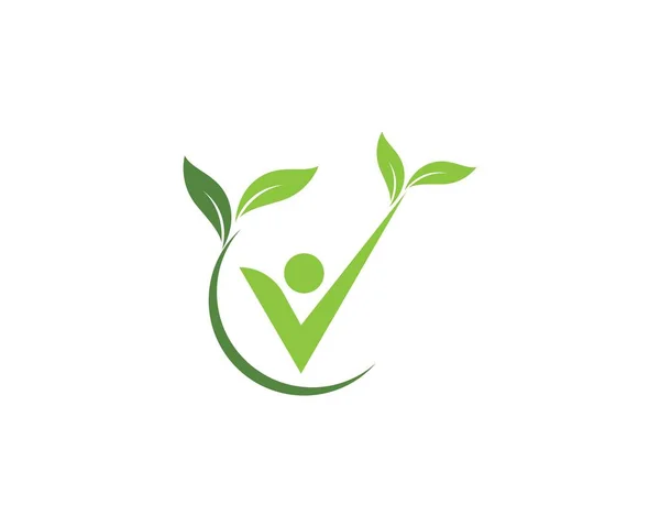 Yeşil yaşam logo işareti — Stok Vektör