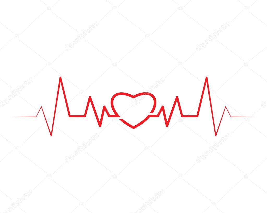 heart beat line vector 