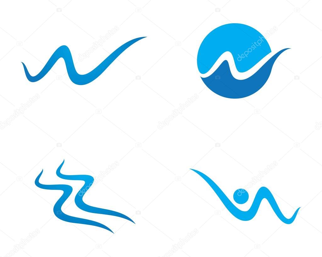 Water Wave symbol and icon Logo Template vector