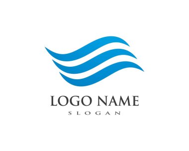 Su Dalgası sembolü ve simge logo şablonu