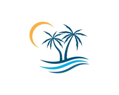 Palmiye ağacı logo şablonu