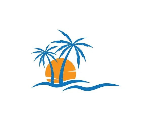Modelo do logotipo da palmeira — Vetor de Stock