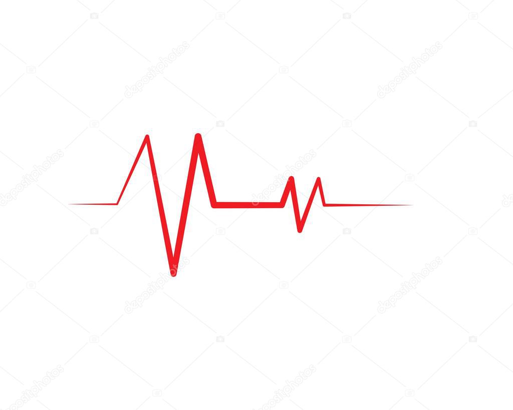 heart beat line vector 
