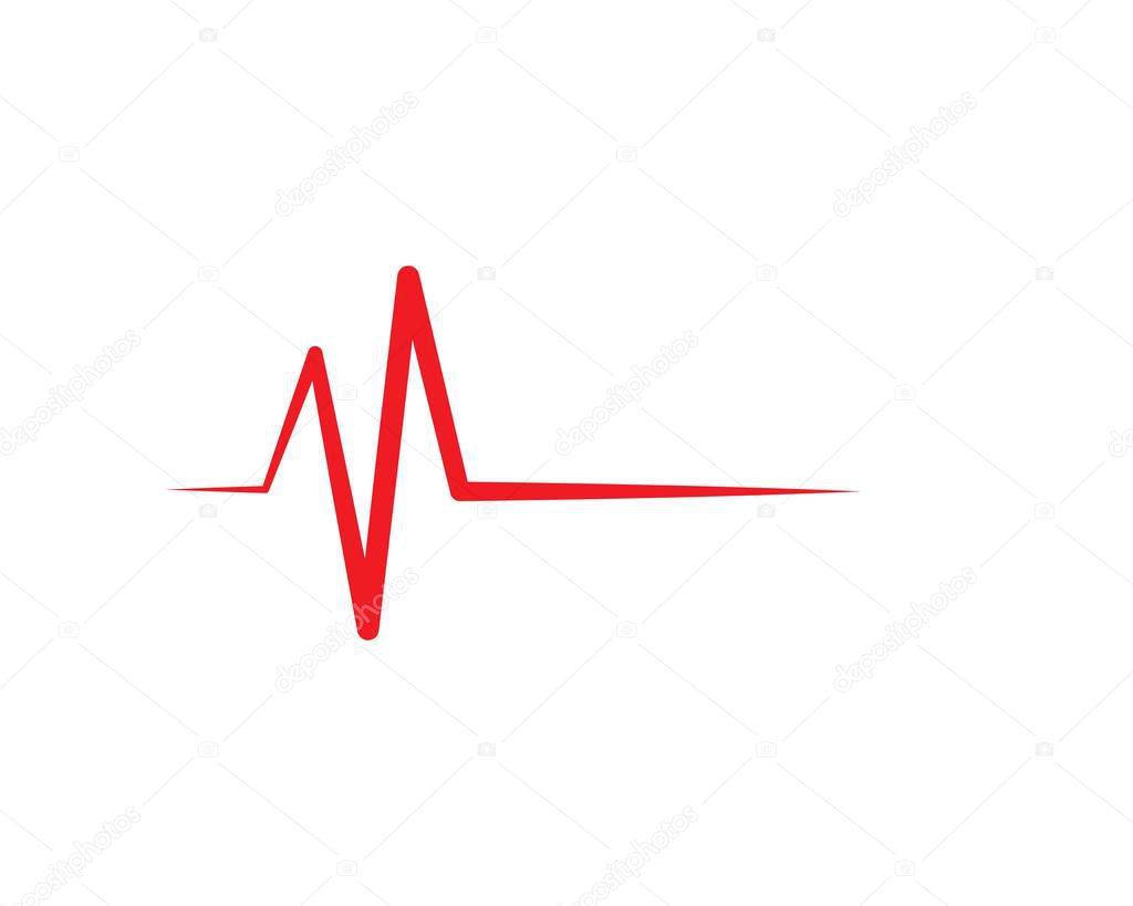 heart beat line vector 