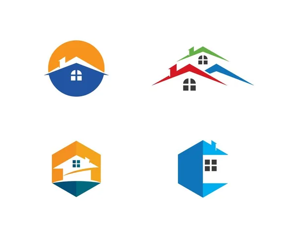 Дизайн логотипу нерухомості та будівництва — стоковий вектор
