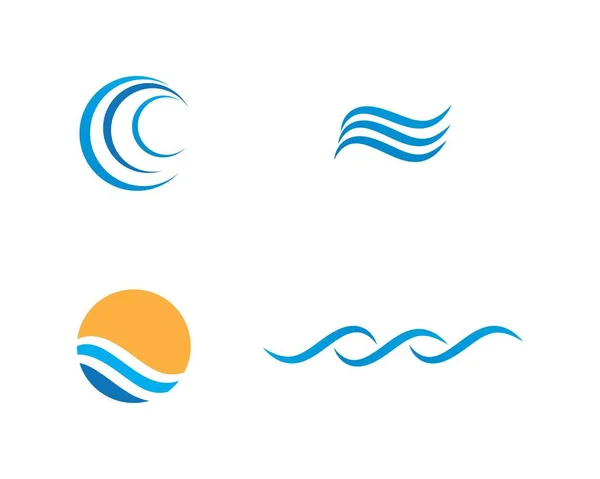 Símbolo de ola de agua e icono Logo Template — Archivo Imágenes Vectoriales