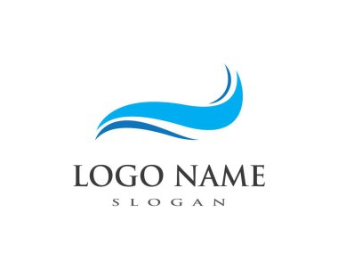 Su Dalgası sembolü ve simge logo şablonu