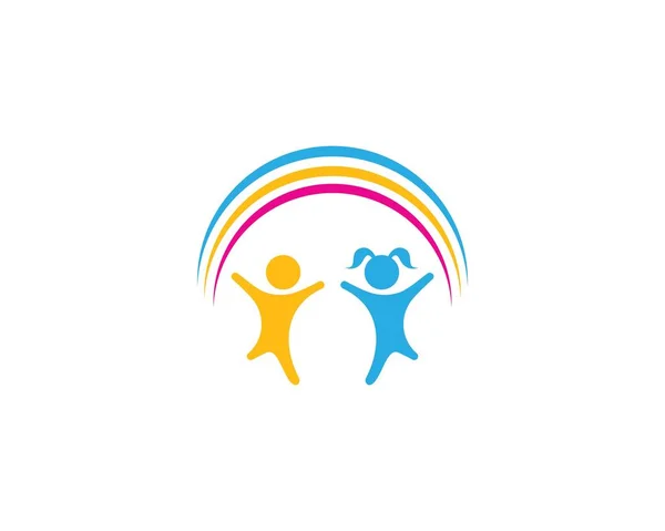 Enfants jouent logo design — Image vectorielle
