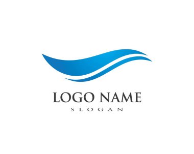 Su Dalgası sembolü ve simge logo şablonu