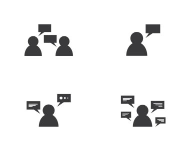 Kullanıcı ve konuşma balonu logo iş