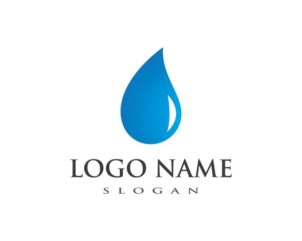 Su damlası logo şablonu — Stok Vektör