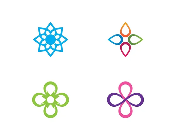 Virágok logó sablon — Stock Vector