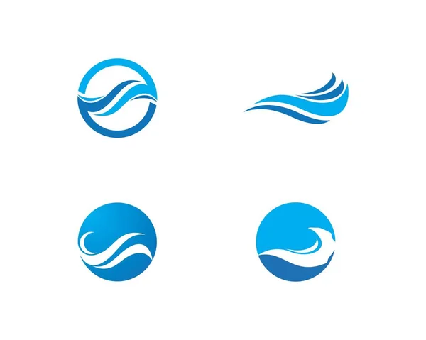 Lambang dan ikon Gelombang Air Logo Templa - Stok Vektor