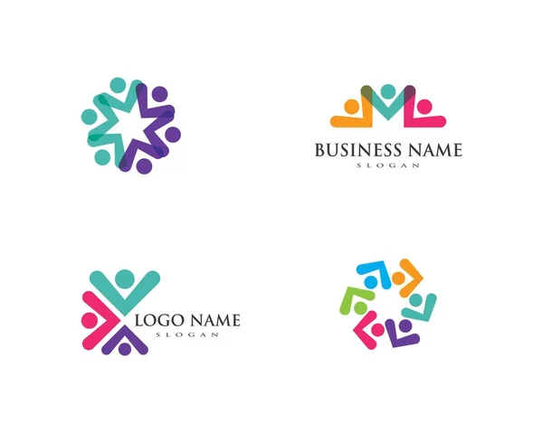 Cuidado comunitario Logo plantilla — Archivo Imágenes Vectoriales