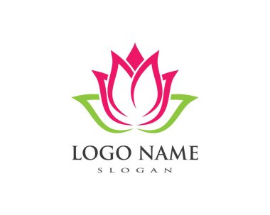 Lotus çiçekleri tasarım logosu Şablon