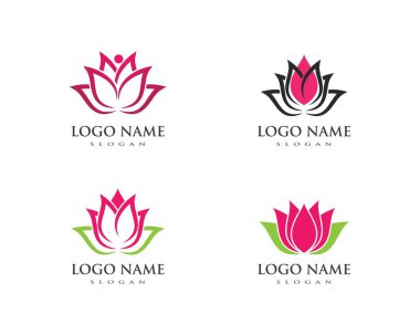 Lotus çiçekleri tasarım logosu Şablon