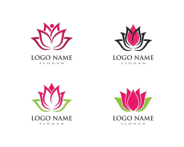 Lotus flores diseño logo Plantilla — Archivo Imágenes Vectoriales